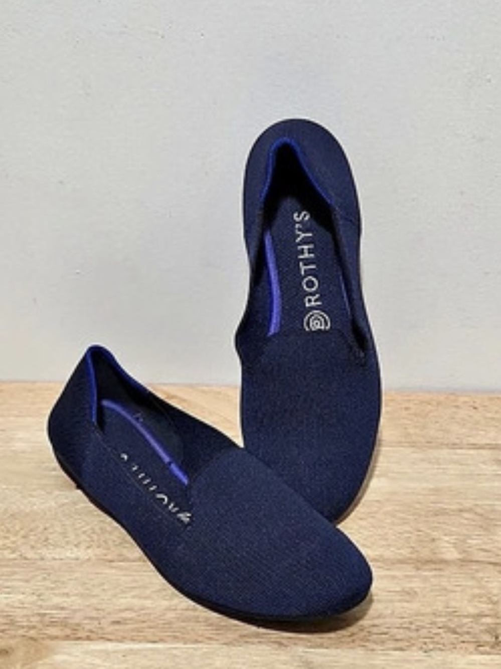 Rothy's Navy Blue Round Toe Knit Slip-On Loafers Women Size 8 US EU 38.5